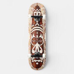 Faux Mosaic Aboriginal/African Mask Skateboard