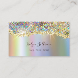 Faux mousserande holografisk folie glitter visitkort
