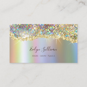 Faux mousserande holografisk folie glitter visitkort
