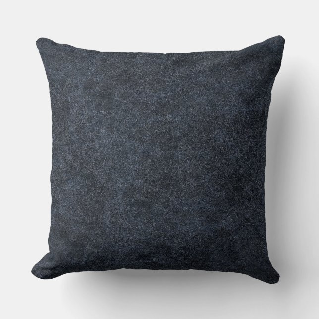 Faux Navy Blue Leather Kudde (Framsida)