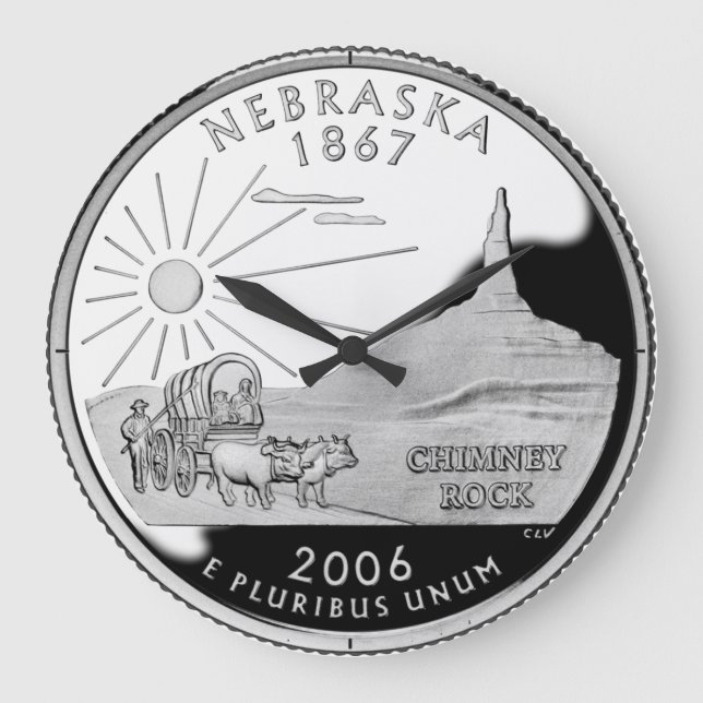 Faux Nebraska State Quarter Clock Stor Klocka (Framsida)