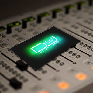 Faux neon light DJ equalizer Visitkort