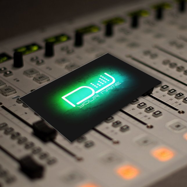 Faux neon light DJ equalizer Visitkort (Skapare uppladdad)