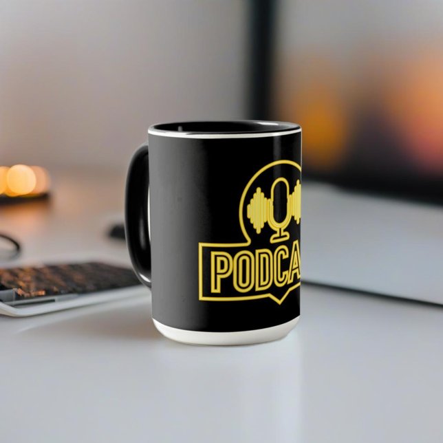 Faux Neon Podcast Symbol Mugg (Skapare uppladdad)