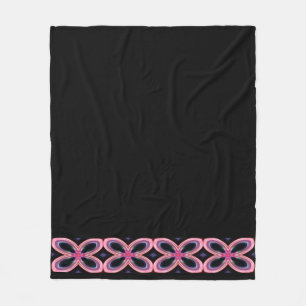 Faux Neon Rosa Flower Power Lining Fleecefilt