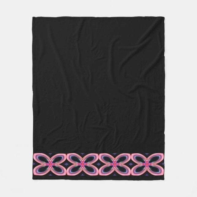Faux Neon Rosa Flower Power Lining Fleecefilt (Framsidan)