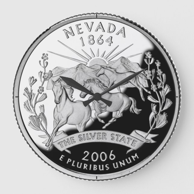 Faux Nevada State Quarter Clock Stor Klocka (Framsida)