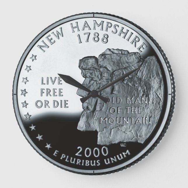 Faux New Hampshire State Quarter Clock Stor Klocka (Framsida)