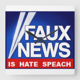 Faux News Fyrkantig Klocka