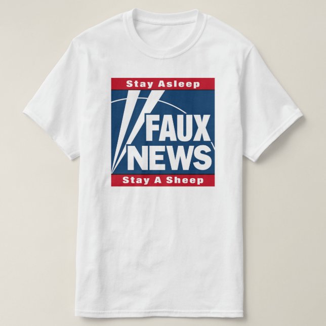 Faux News - Stanna Sovande Stanna Får T-Shirt (Design framsida)