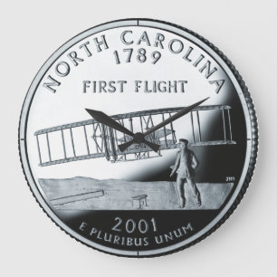 Faux North Carolina State Quarter Clock Stor Klocka