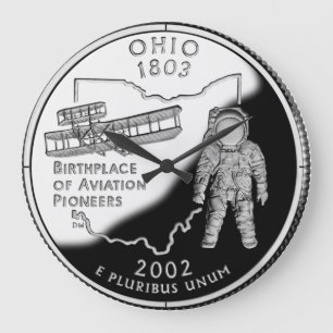Faux Ohio State Quarter Clock Stor Klocka