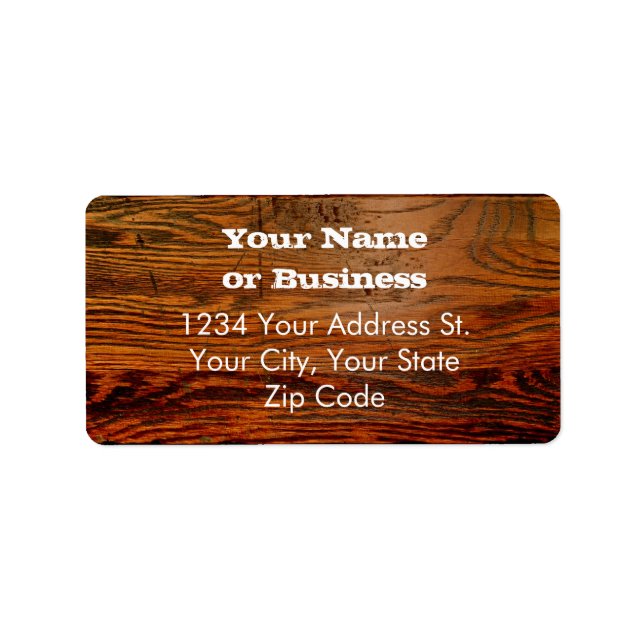 Faux Oiled Wood Plank Anpassningsbar Personlig Adressetikett (Framsidan)