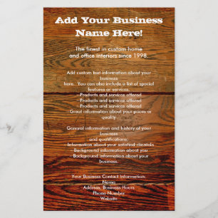 Faux Oiled Wood Plank Anpassningsbar Personlig Flygblad