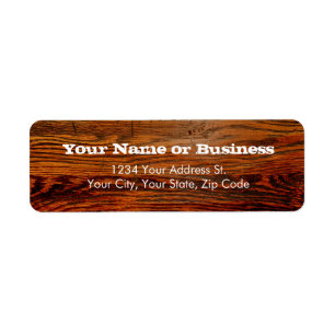 Faux Oiled Wood Plank Personlig Anpassningsbar Returadress Etikett