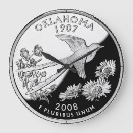 Faux Oklahoma State Quarter Clock Stor Klocka