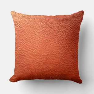 Faux Orange Leather Kudde