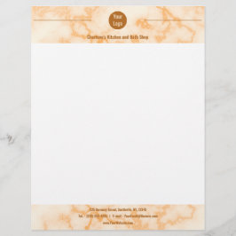 Faux Orange Marble Letterhead Brevhuvud