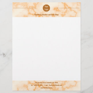 Faux Orange Marble Letterhead Brevhuvud