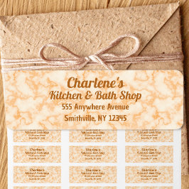 Faux Orange Marble Return Address Label Returadress Etikett