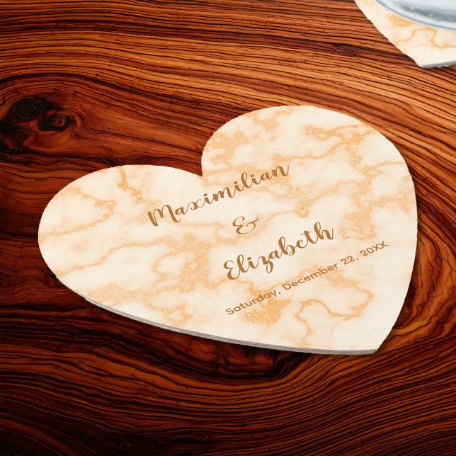 Faux Orange Marble Underlägg Papper (Faux Orange Marble Paper Coaster by Leapfroglisics Shop)