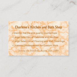 Faux Orange Marble Visitkort