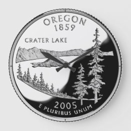 Faux Oregon State Quarter Clock Stor Klocka