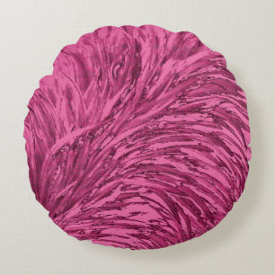 Faux Ostrich Struktur Effect Design-Rosa Rund Kudde