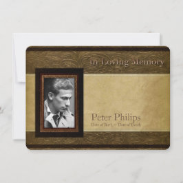Faux-parchment Photo Memorial Service Inbjudningar