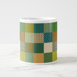 Faux Patchwork, Earth Färg: Jumbo Coffee Mugg Jumbo Mugg