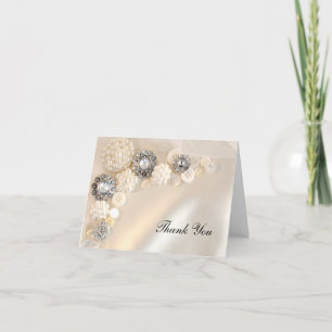 Faux Pearl Diamond Button Bridesmaid Tack Kort