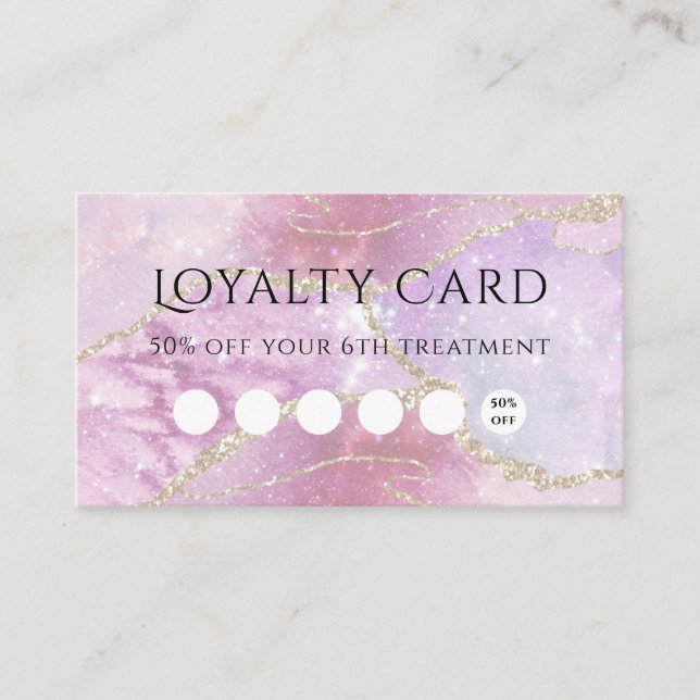 Faux Pearlescent Effect Loyalty Card Visitkort (Framsida)