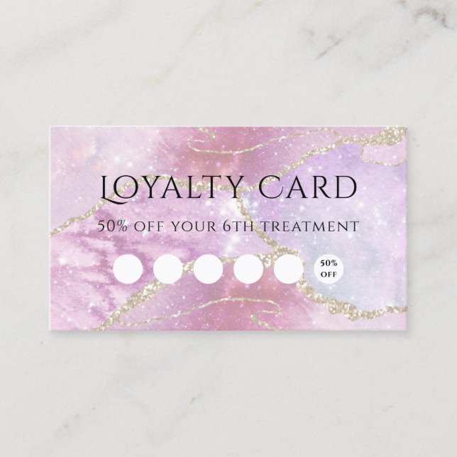 Faux Pearlescent Effect Loyalty Card Visitkort (Framsida)