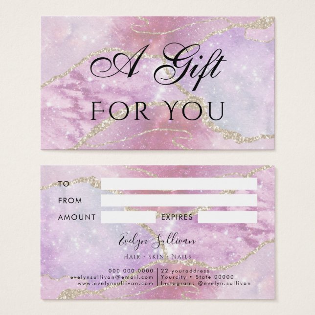 Faux Pearlescent Effect-presentkort Visitkort (Framsida & baksida)