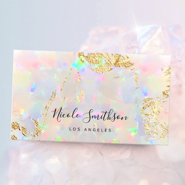 faux pearlescent opal affärskort visitkort (Skapare uppladdad)