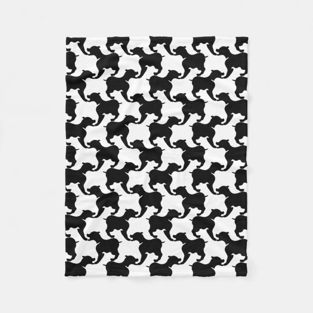 Faux pied-de-poule med Hundar mode Blanket 2 Fleecefilt (Framsidan)