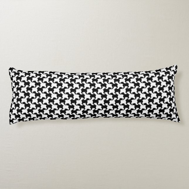 Faux pied-de-poule med Hundar mode Body Pillow 1 Kroppskudde (Baksidan)