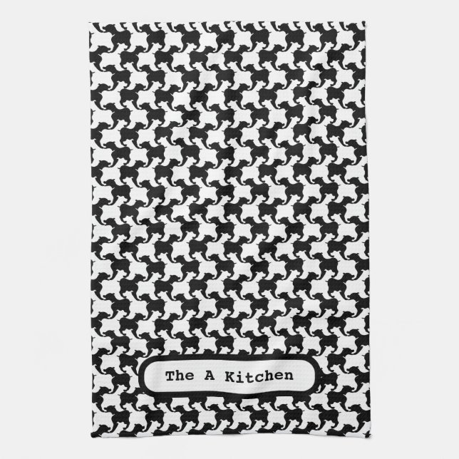 Faux pied-de-poule med Hundar mode K Towel 1 Kökshandduk (Vertikal)