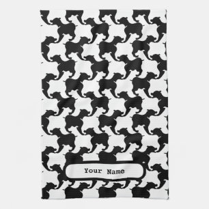 Faux pied-de-poule med Hundar mode K Towel 2 Kökshandduk