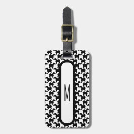 Faux pied-de-poule med Hundar mode Luggage Tag 1 Bagagebricka