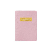 Faux Pink Leather Texture With Gold Foil Banner