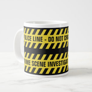 Faux Police Line anpassningsbar text mugg Jumbo Mugg