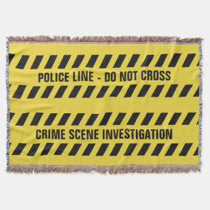 Faux Police Line anpassningsbar text throw filt