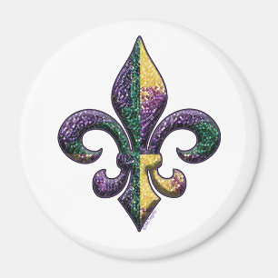 Faux prydde med pärlor Fleur de lis Magnet