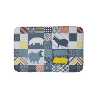 Faux-Quilted Hippo Badrumsmatta