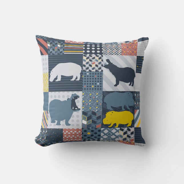 Faux-Quilted Hippo Kudde (Framsida)
