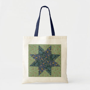 Faux Quilted Star Tote Bag Tygkasse