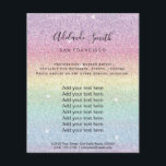 faux rainbow glitter rand flygblad<br><div class="desc">skönhetssalon professionell makeup artist fluor</div>