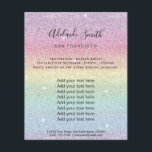 faux rainbow glitter rand flygblad<br><div class="desc">skönhetssalon professionell makeup artist fluor</div>