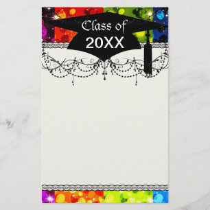 faux rainbow gnistra glitter studenten brevpapper